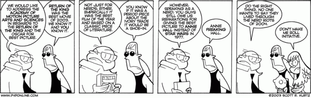 I remain convinced that this is the only reason that The Lord of the Rings won. 